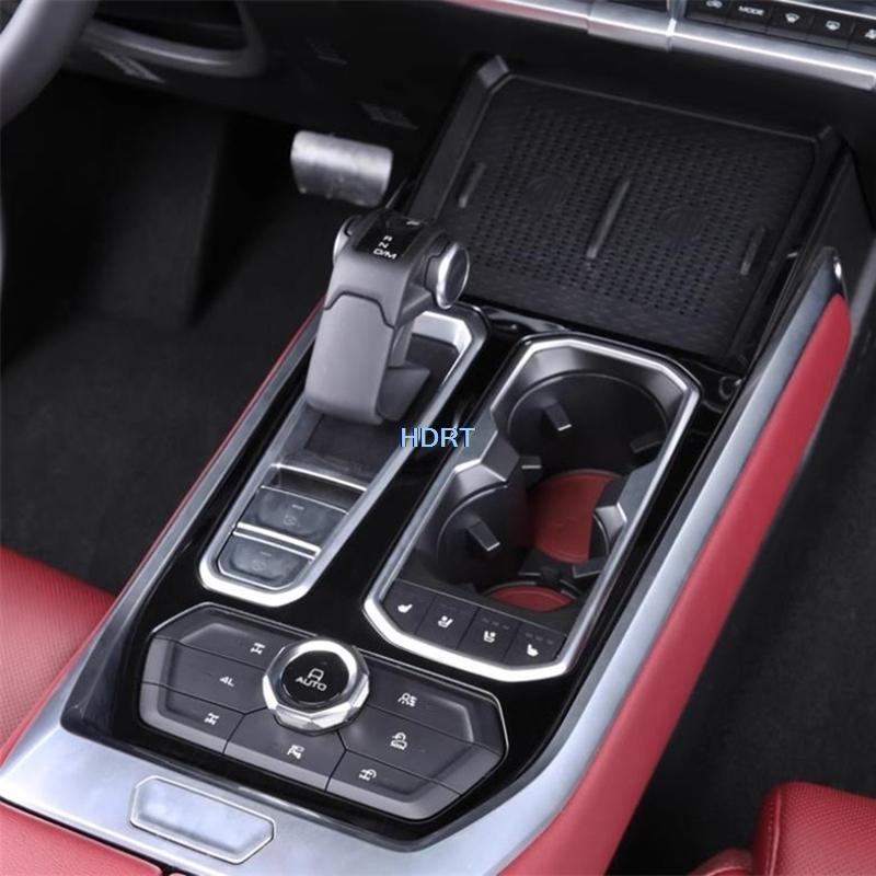 Car Styling Gear Shift Window Control Panel Air Vent Outlet For Great Wall GWM Tank 400  + Stainless Steel Black Interior