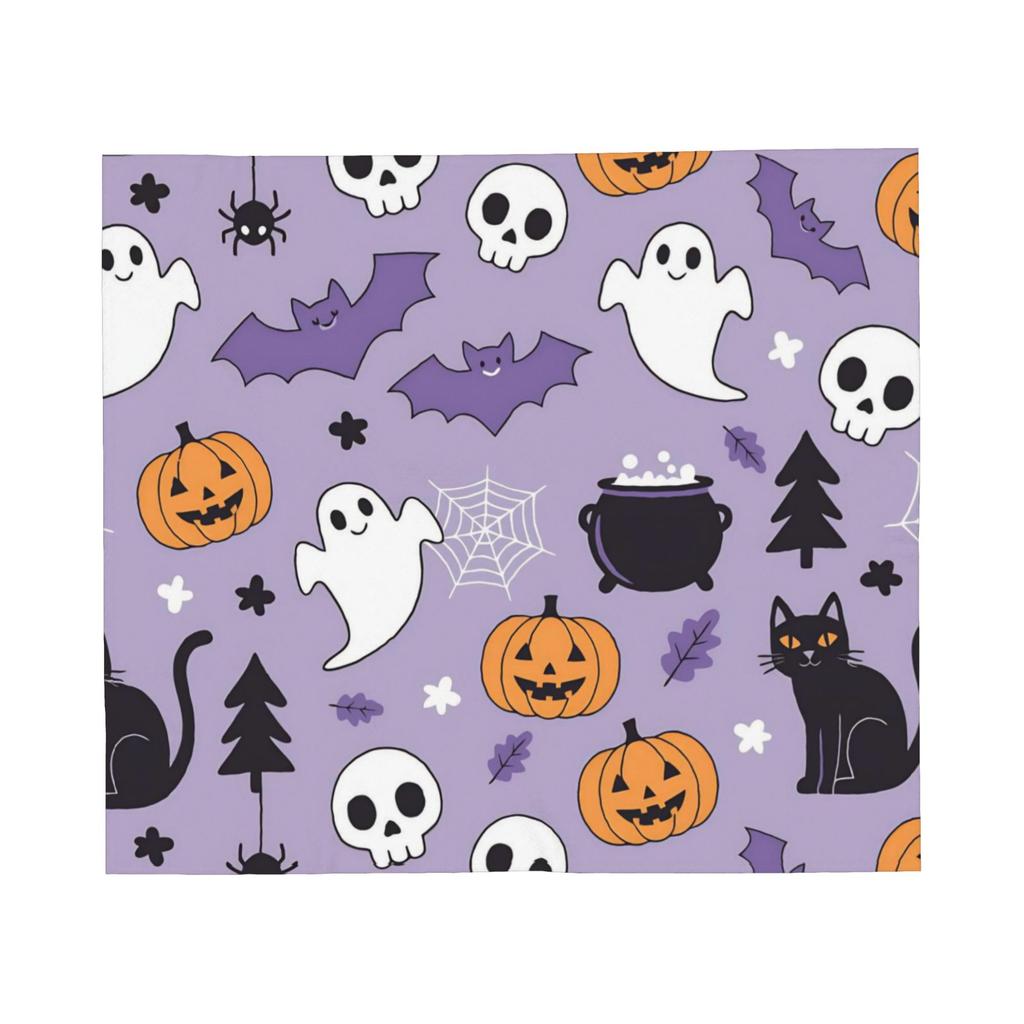 Halloween Blankets Orange Black Cats Pumpkins Bats Fuzzy Throw Blanket Airplane Travel Decoration Ultra-Soft Warm Bedspreads