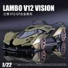 1:22 V12 Gt Super Car Modell Sound Und Licht Pullback Spielzeug Fahrzeuge Diecast Kind Junge Geschenk Metall Auto Miniatur