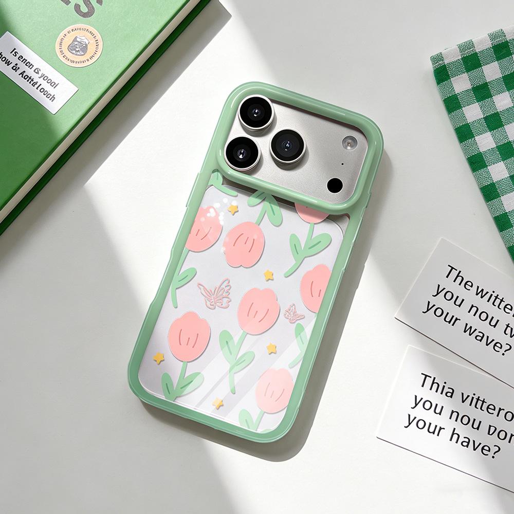 

Pink Tulip Clear Phone Case for Apple 17Promax - Drop-proof Protection for iPhone 16/15/14 Apple 11