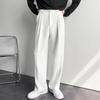 Spring Summer Korean Style Drapey Handsome Trousers Men Loose Thin Style White Casual Trousers