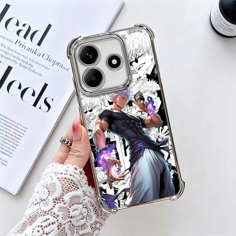 

Anime Gojo Satoru JUJUSU Plating Phone Case For Xiaomi Redmi Note 14 15 Pro Plus 13 12 11 11S 11T 10 9S 9 5G Anti-Fall Airabag C Redmi Note 14 5G