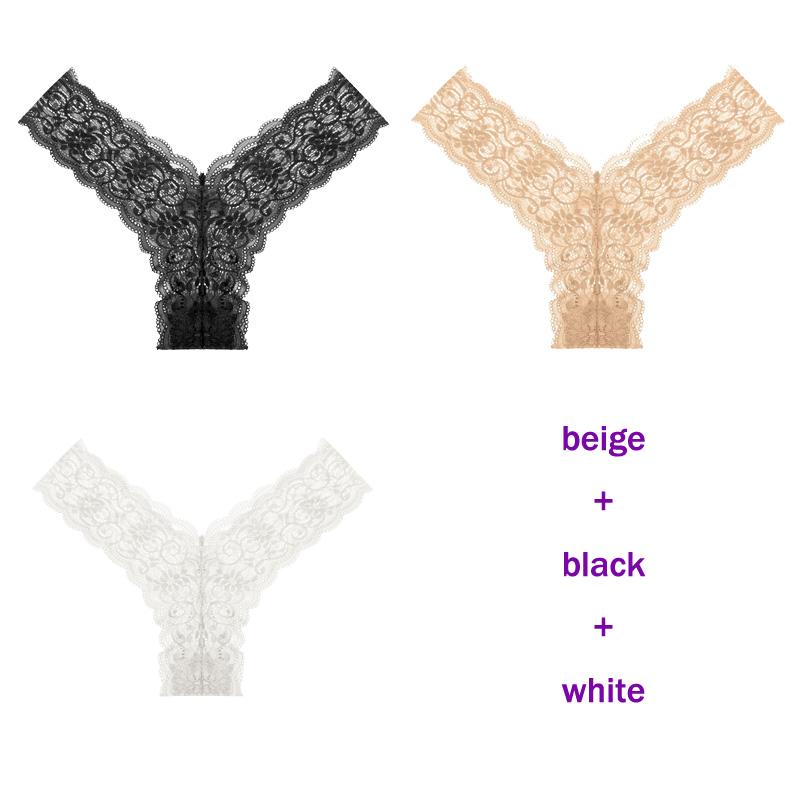 CINOON 3 Teile/los frauen höschen Transparent Low-Taille Unterhose Aushöhlen Tanga Weibliche Nahtlose G-String Sexy Unterwäsche Spitze Dessous panty