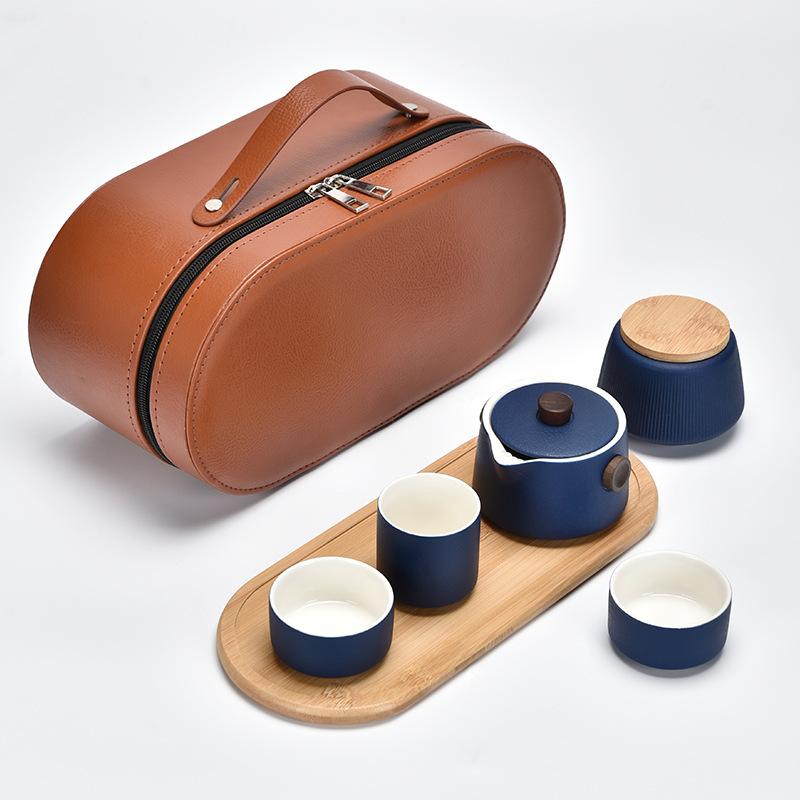 Black Pottery Travel Tea Set Portable Kuaike Cup Business Giveaways Holiday Accompanying Hand Gifts