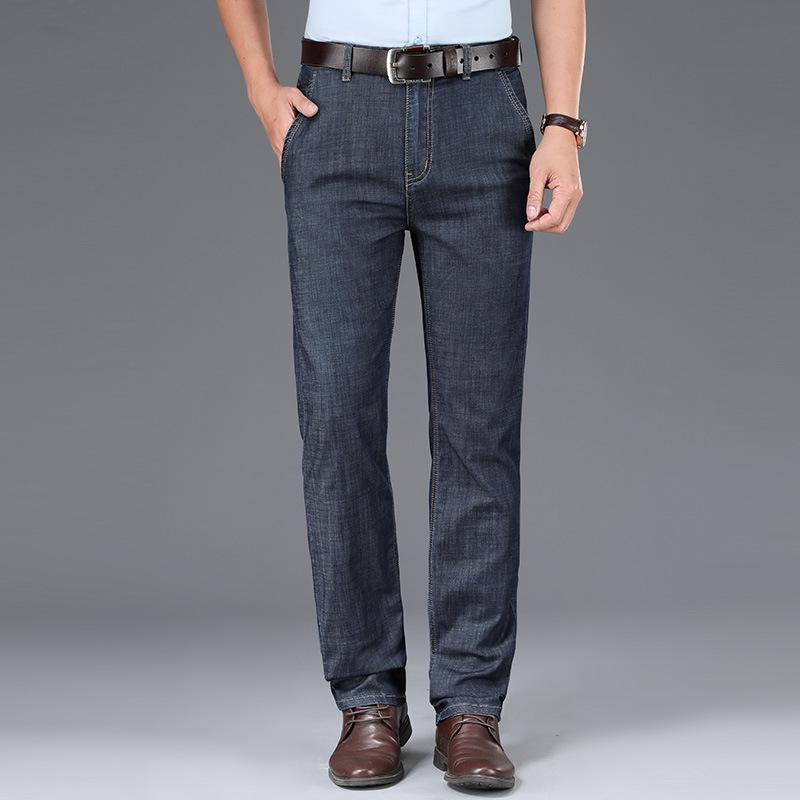 Herren Tencel Loose Jeans - Leichte, fließende, lässige Hose für Frühling/Sommer