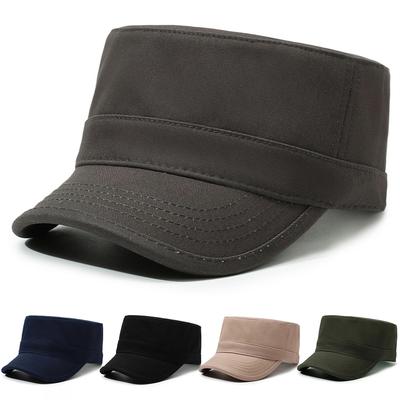 Flacher Zylinder Hut Herren Mittleren Alters Outdoor Sonnenschutzhut Einfarbige Kappe