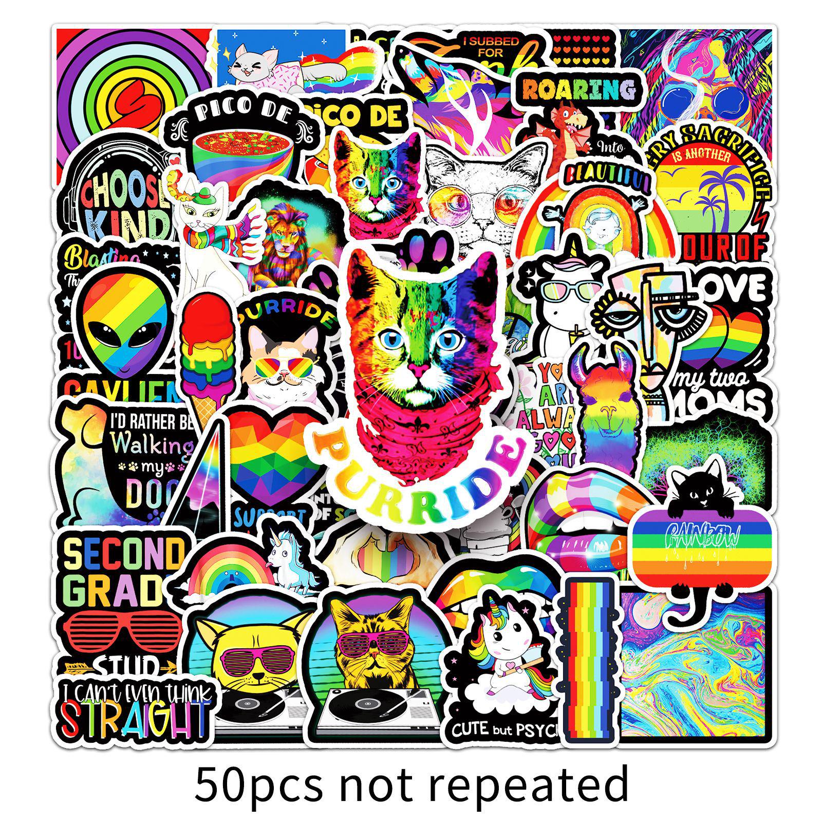 50 Colorful Epoxy Stickers: Creative DIY for Planners, Skateboards, Cars