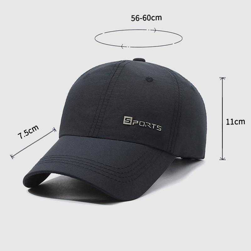 Summer Hat Letter Baseball Cap Men's Outdoor Breathable Quick-Drying Sun Hat Sun Visor Hats Fishing Hat Peak Cap