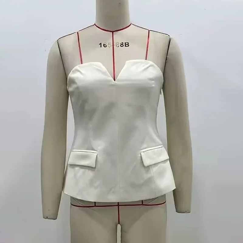 Dámský tílko Sexy krátký top Ležérní elegantní Jednobarevný Zip Bez rukávů Vesta Dojíždění Elegantní Kancelářská dáma Korzet Slim Topy Nová móda Jaro Léto