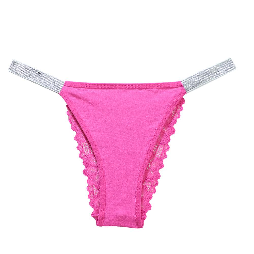 Women's Lace Low-Waist Thong: Sexy Hollow Design with Solid Color High-Elastic Silk Ribbon