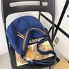 Women's Vintage Denim Hobo Bag Zipper Crossbody Bag All-Match Bag For School Work