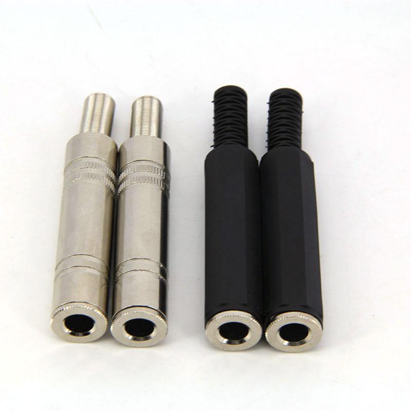 Audio mono/stereo Metal 6.35 mm 6.5  female 1/4 " socket 2 3 pole jack connector plug solder Welded adapter 6.35mm for KTV