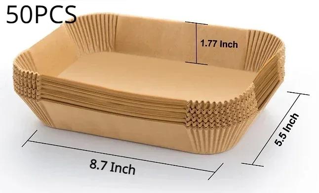Disposable Air Fryer Grill Rectangular Large Capacity Baking Tray NonStick Air Fryer Inner Lining Paper Tray Kitchen Accessories