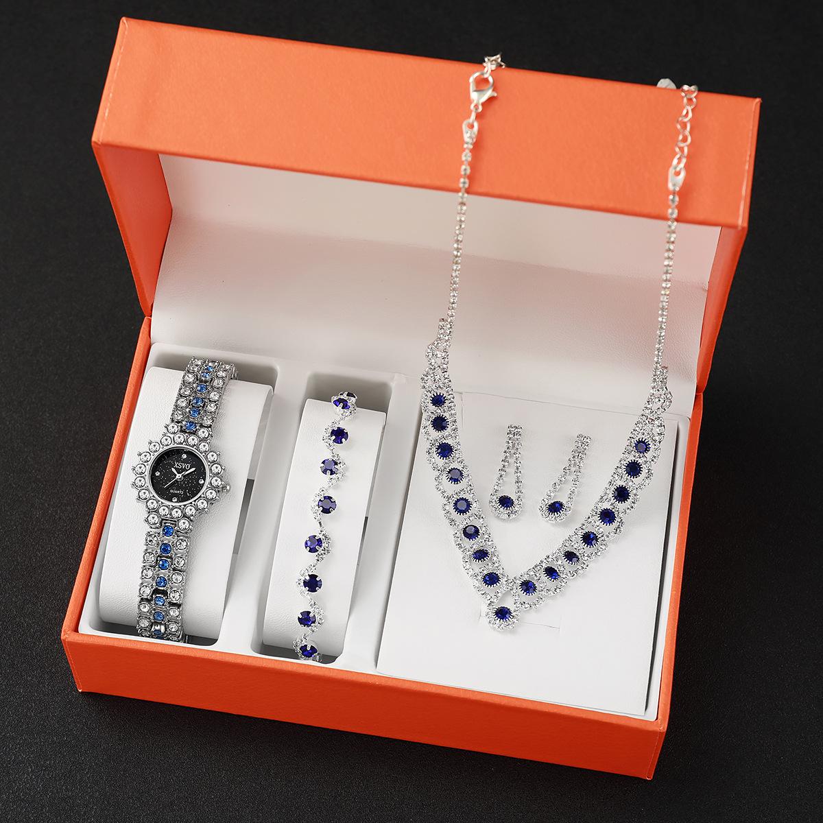 

Женские часы со стразами «Звездное небо» и набор сапфировых украшений