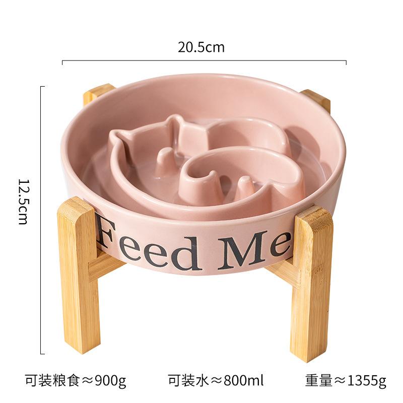 Bol en céramique pour chiens à alimentation lente, grand bol surélevé pour chiens moyens et grands, bol à alimentation lente à pied haut, gamelle pour animaux de compagnie.