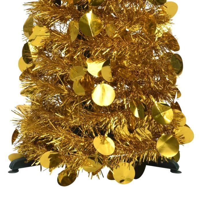 VidaXL Sapin de Noël artificiel escamotable Doré 120 cm PET