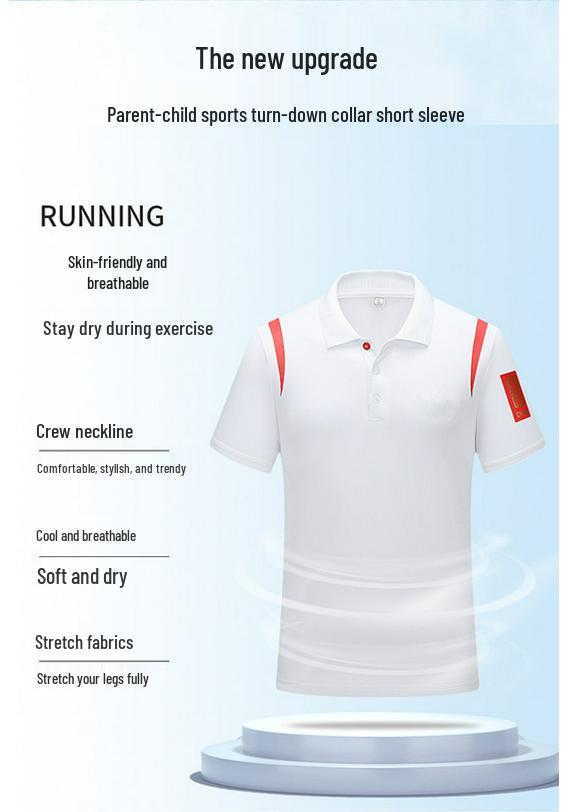 Unisex Chinese-Style Polo Shirt: Summer Team Uniform, Lapel Short Sleeve Sports Training Top