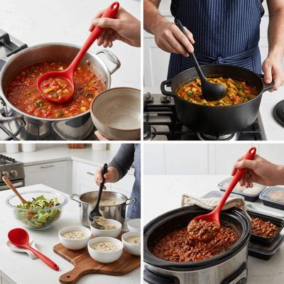 2pcs High Temperature Resistant Soup Spoon Arc Smooth Kitchen Utensil Cookware Spoon  Cooking