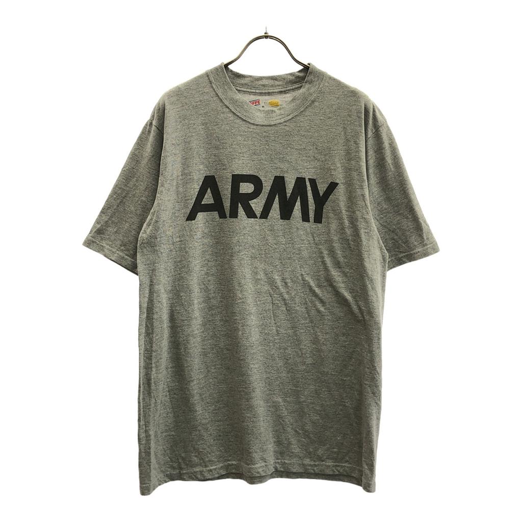 SOFFE ARMY Print Pattern Short sleeve T-shirt M gray Back print Men's Used