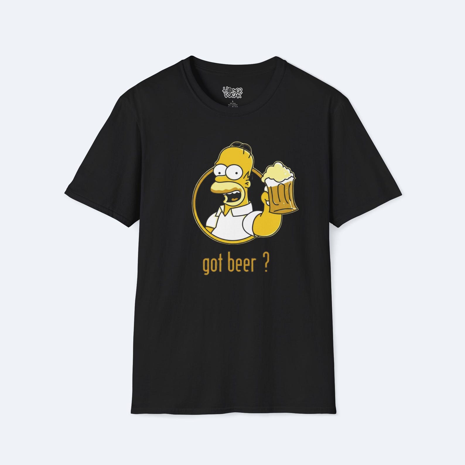 Homer Got Duff T-Shirt - Simpsons Duff Beer Parody Tee - Funny Cartoon Pop Culture Shirt - Retro TV Humor Unisex Streetwear Gift Idea 4XL