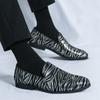 New Zebra Autumn Spring Silver Gold New Dress Men Shoes Exquisite Slip-on Designer Party Office Oxfords Pointed Toe Big Size 46