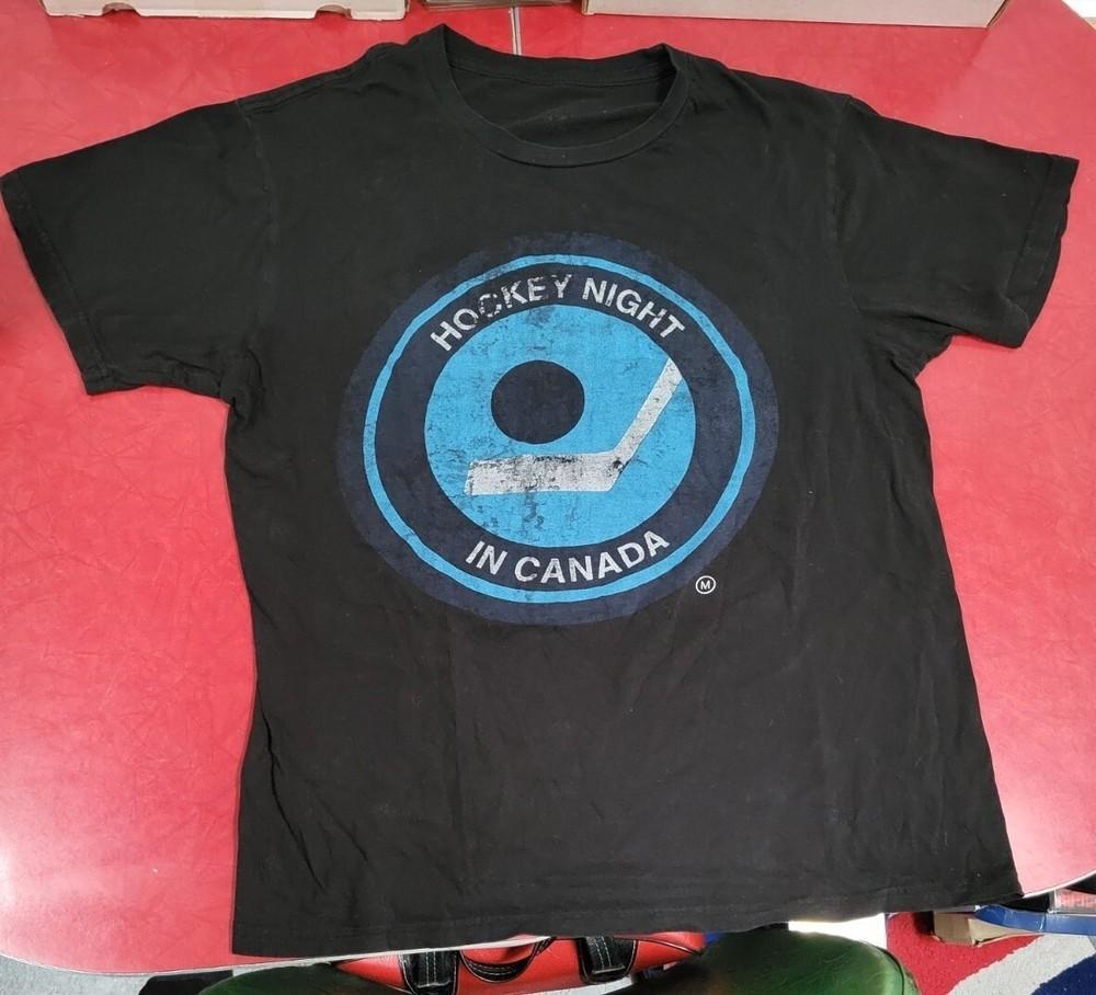 Винтажная футболка с хоккейной графикой HNIC, потертая, черная, мужская, размер L, унисекс XXL