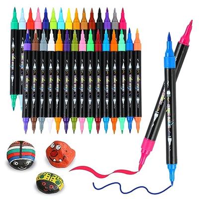 Acryl-Marker-Set, 30 Farben, Wasserbasiert, Ungiftig, Wasserdicht, Schnelltrocknend, Lichtbeständig, mit Dicker und Feiner Spitze, zum Schreiben auf Kunststoff, Glas