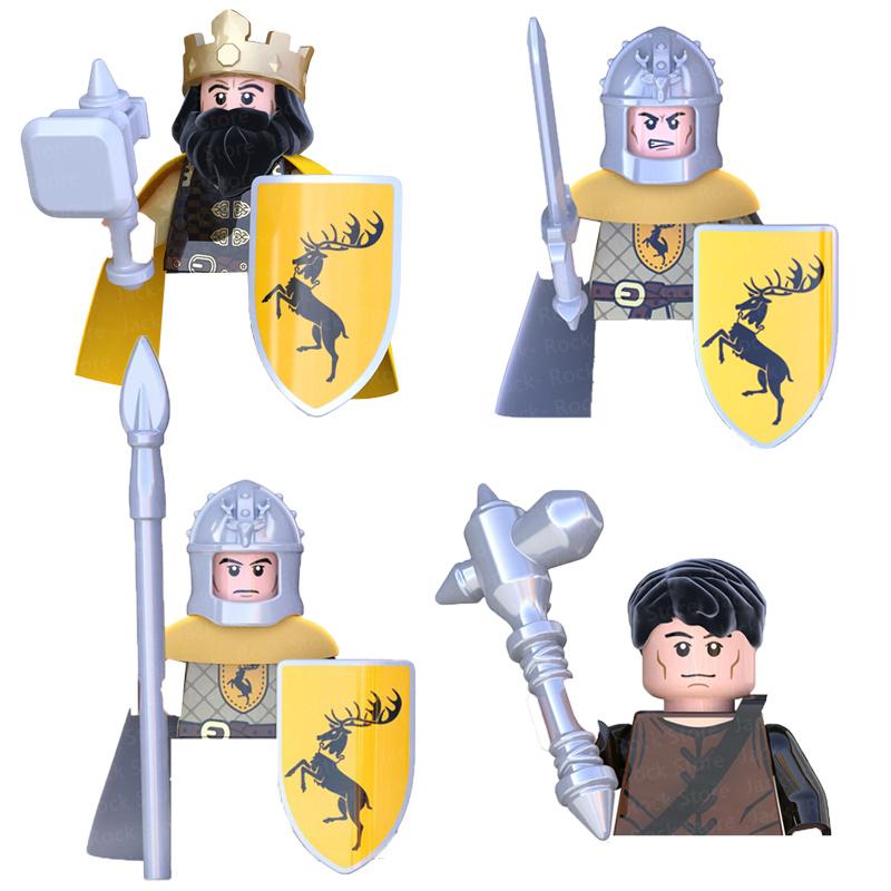 Military Building Blocks Solider Figures Gifts Toys Movie Science Fiction Series Medieval Knight Legion Weapons Shield Flag MOC