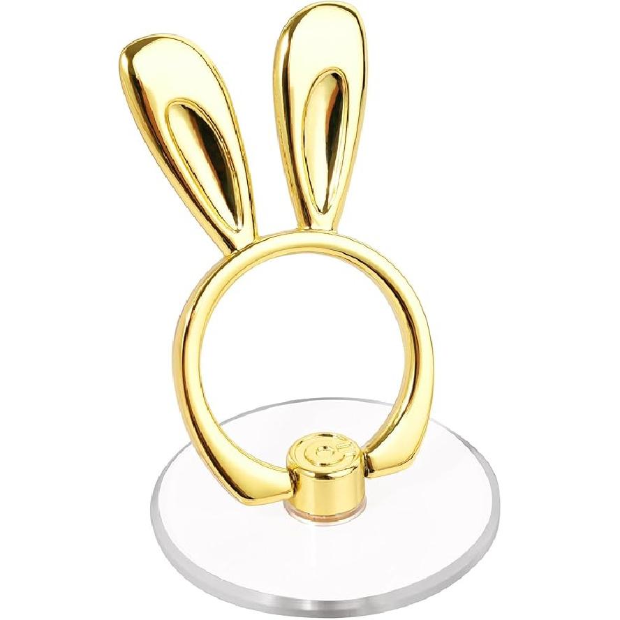 Cat Phone Ring Holder - EI Sonador Clear Cell Phone Ring Holder Transparent Stand Finger Grip (1 Silver + 1 Rose Gold Cat)