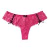 Women's Sexy Lace Trim Thong with Bowknot and Cutout Design - Plus Size
