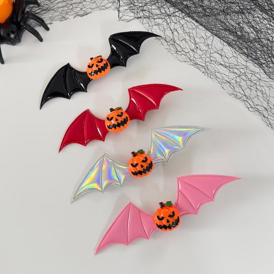 Halloween Hairpin Dark Style Bat Wings Pumpkin Eyeball Design Spoof Hair Clip Versatile Gothic Street Party Hair Accessory