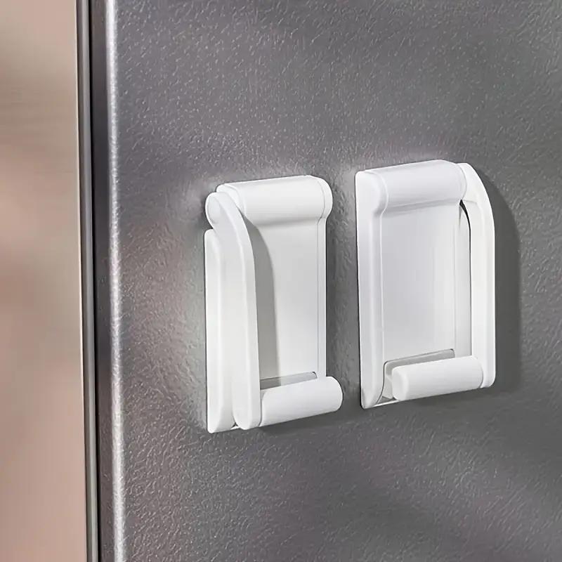 2PCS Paper Towel Rack Kitchen Refrigerator Roll Holder Punch-free Wall-mounted Magnetic Absorption Rack Plastic Wrap Hanger