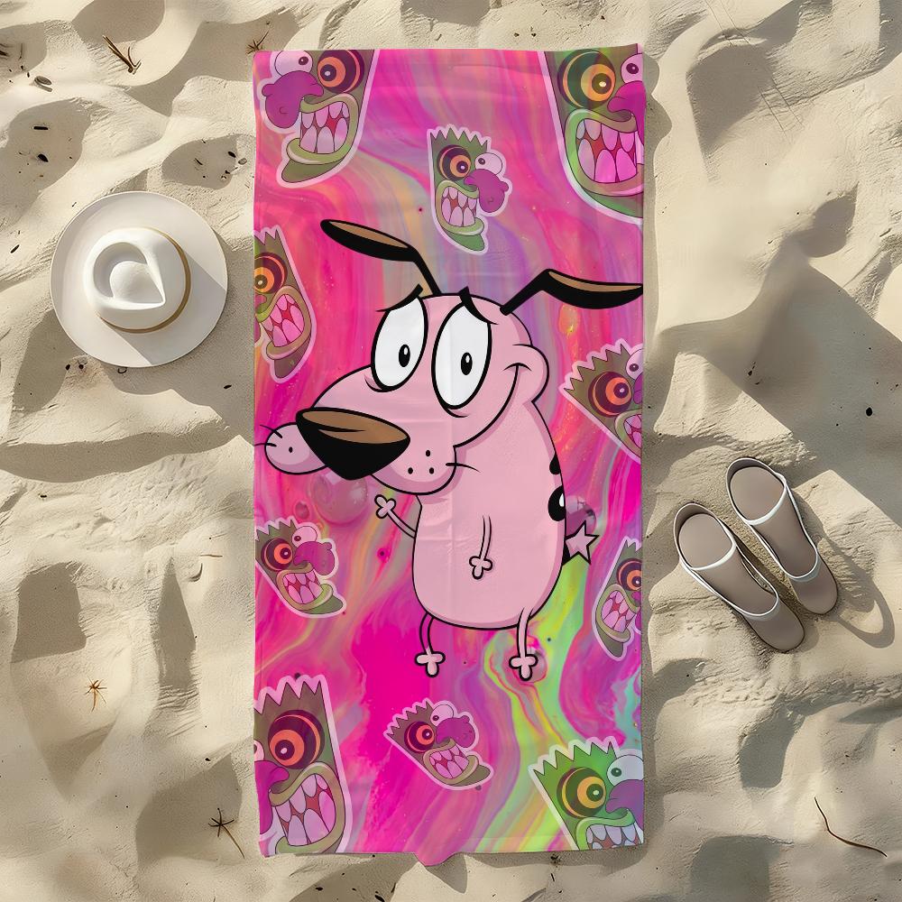 

C-Courage the C-Cowardly-S Dog Towel For Swim Yoga Gym Quick Drying Soft and skin-friendly Beach Towels All-Season W30*H60(CM)
