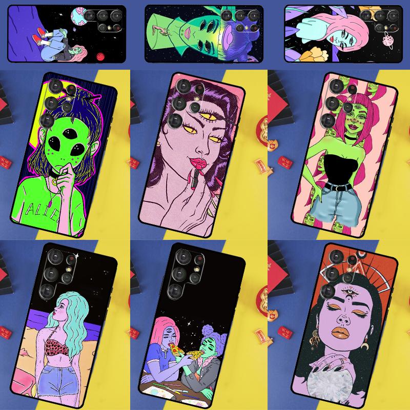 Hippie Grunge Art Phone Case For Samsung Galaxy S25 S24 Ultra S9 S10 S20 S21 S22 S23 Plus S24 FE Back Cover
