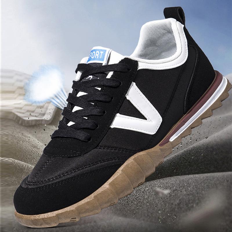 

Retro Forrest Gump shoes men s 2025 trend versatile cloth surface breathable low-top casual shoes soft sole light sports running 44 чёрный