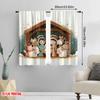 2pcs,2D plane printing Popular Curtains Christmas Nativity Scene Versatile 100% Polyester (without rod) Outdoor Decorations