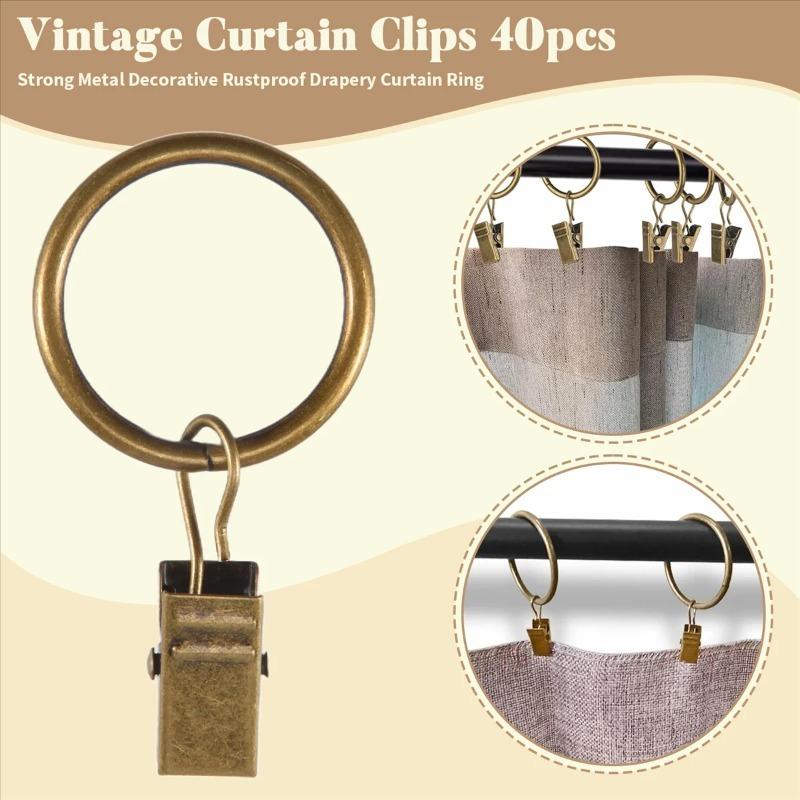 Metall Gardinstångsklämma Rostfria Draperiringar Krokar Hem Badrum Dekorativa Gardinstänger Hängare Hängande Foton Hattar Klämmor