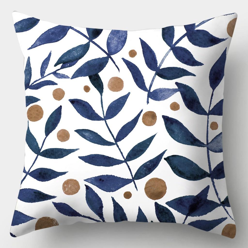 Creative Blue Collection Pillowcase Square Sofa Pillowcase Striped Plaid Cushion Cover