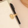 Anti-lost Pen Loop Holder Metal Pencil Holder Vintage Bookmark  Stationery Supplies