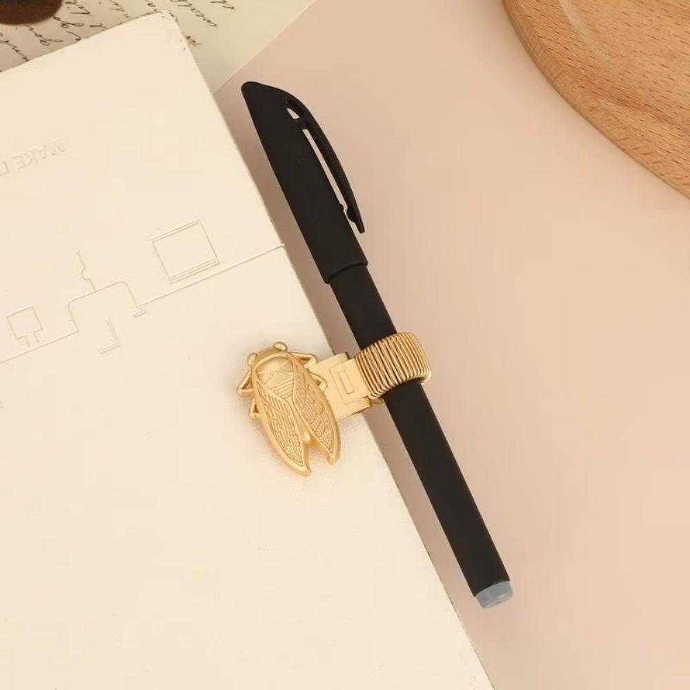 Anti-lost Pen Loop Holder Metal Pencil Holder Vintage Bookmark  Stationery Supplies