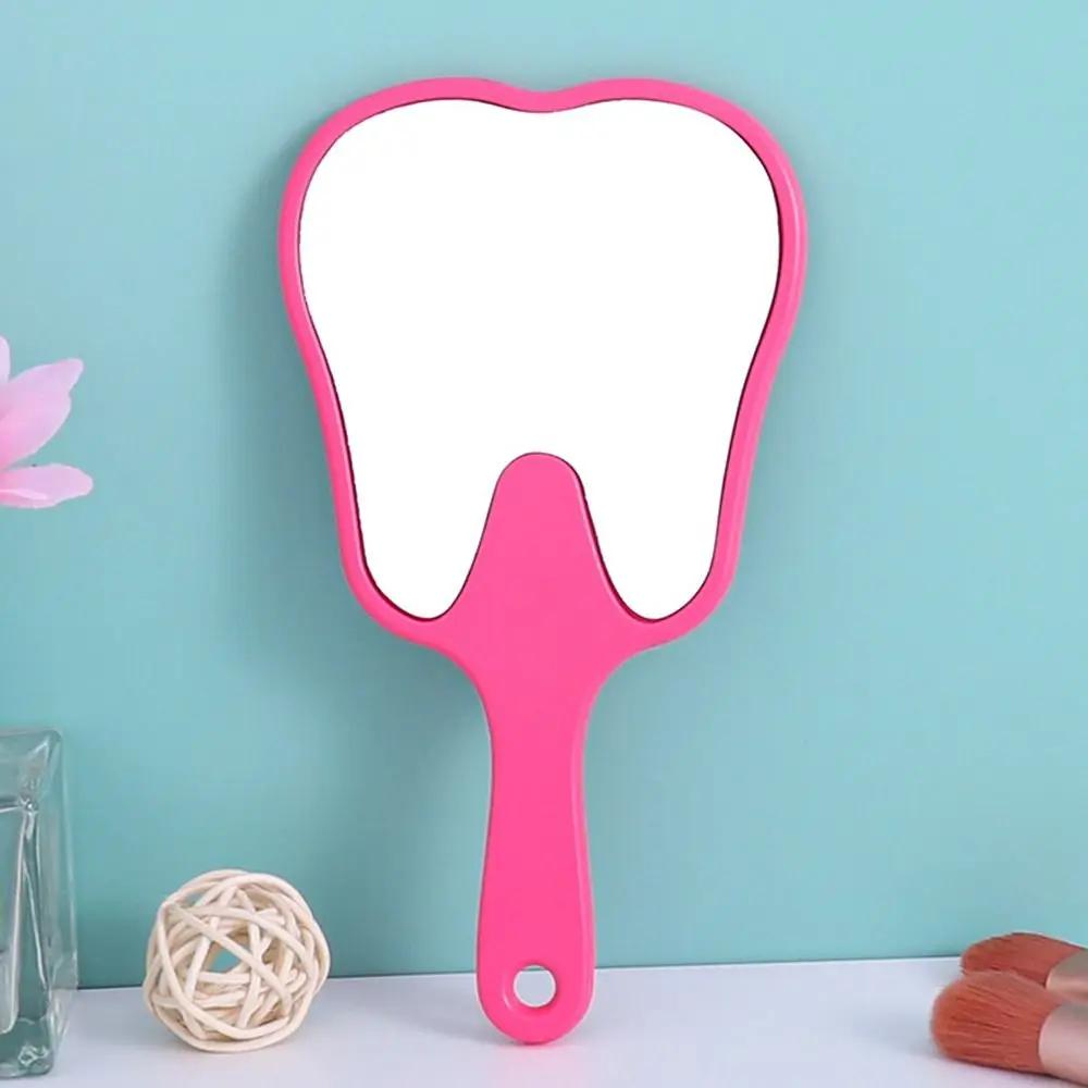 Tooth Shaped Handheld Makeup Mirror Cute Makeup Mirror with Handle Handheld Dental Makeup Mirror