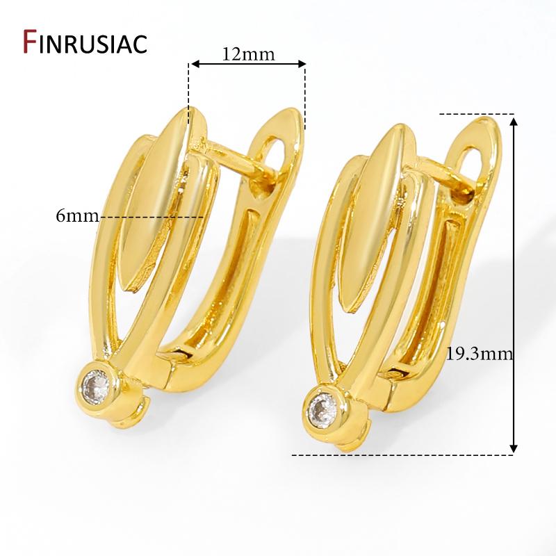 

18K Gold Plated Brass Shvenzy Earwires Accessories,Earring Fixtures,Fasteners For Earrings,DIY Jewelry Making Materials 1 pair