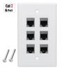 Reliable Wall Plate with Multiple Port, US Faceplates, White Ethernet Wall Outlet Cat7 Face Plate for Keystones Couplers