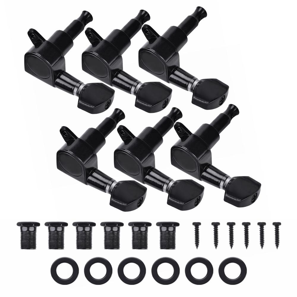 6 Pieces Metal+Plastic Guitar Tuning Pegs 3L3R Configuration Guitar Tuning Keys For Guitar