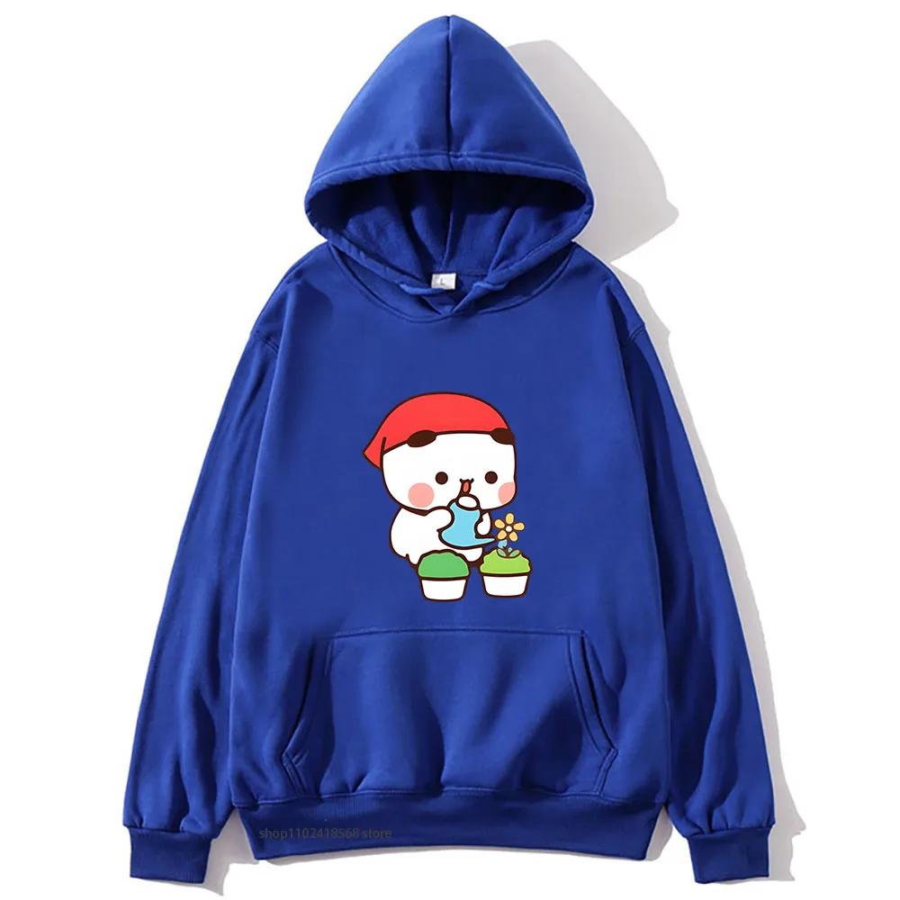 DuDu und BuBu Pflanzen Ihre Blumen Hoodies Niedliche Kawaii Panda Bär Sweatshirts Partnerkleidung Damen Streetwear Herren
