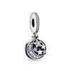 New 2024 925 Sterling Silver Plated Blue Pave Series Star Owl Butterfly Moon Pendant Diy Jewelry Bead Fit European Bracelet