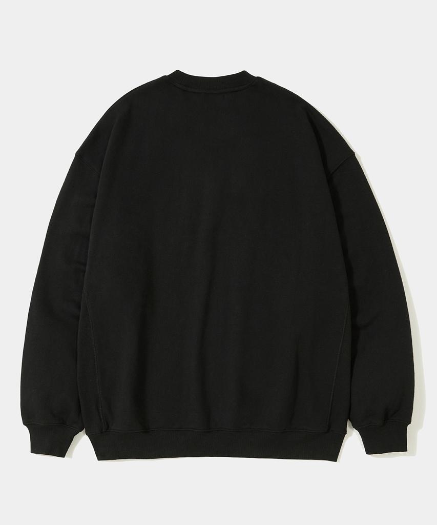 COLUMBIA UNIVERSITY Vtg Big Crack Heavy Terry Crew Neck_Black
