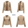 Women's European & American Spring/Autumn Leather Motorcycle Jacket - Fashionable, Slim, Short Design