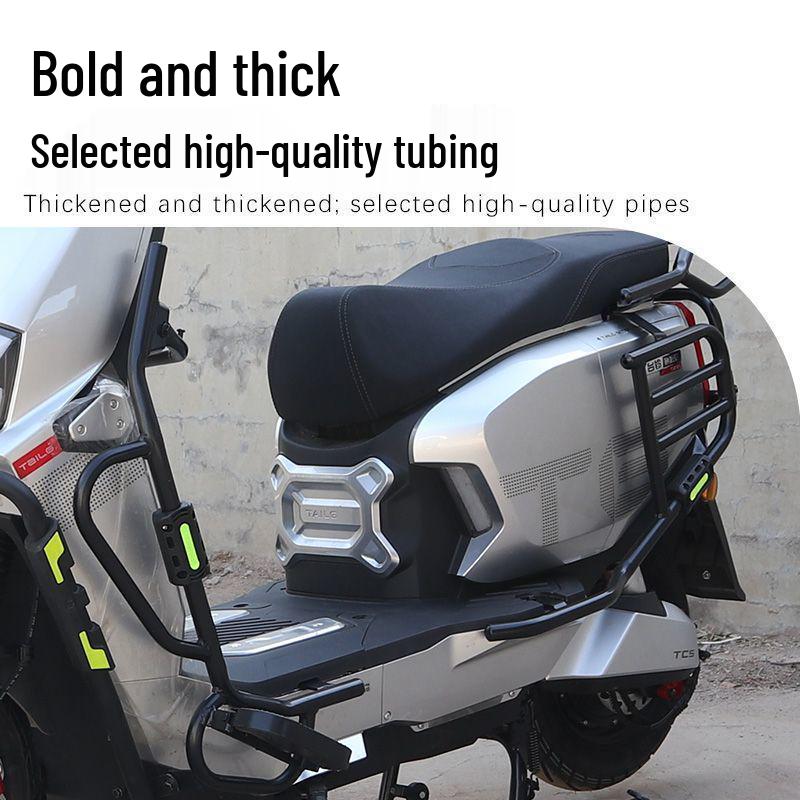 Fengshen Electric Scooter Crash Bars with Footrests: Anti-Fall Bumpers & Luggage Racks for Modified Bikes