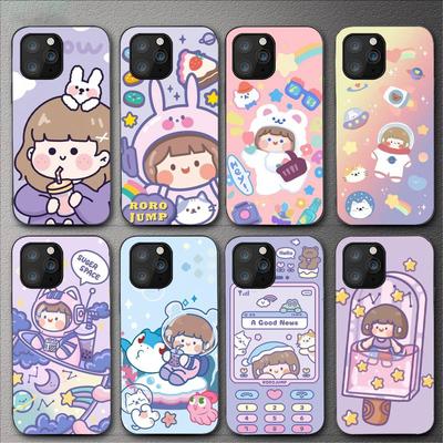 Cute Cartoon Girl Phone Case For Iphone 11 12 Mini 13 14 Pro Xs Max X 8 7 6s Plus 5 Se Xr Shell